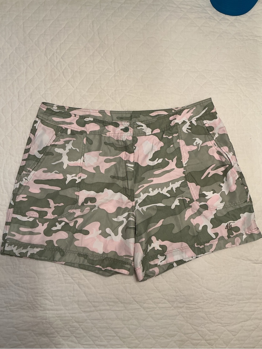 Guy Harvey Pink & Olive Green Camo Quick-Dry Shorts, Women’s 14